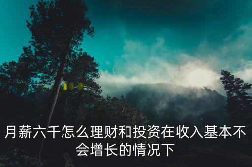 月薪六千怎么理財(cái)和投資在收入基本不會增長的情況下