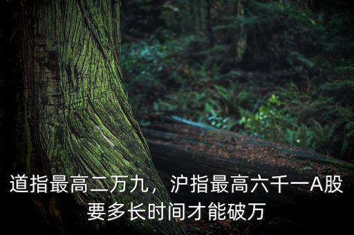 道指最高二萬九，滬指最高六千一A股要多長時間才能破萬