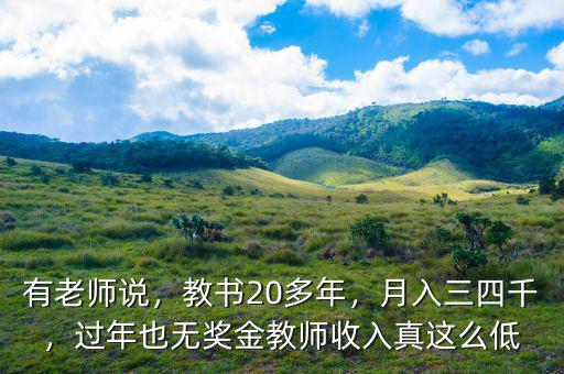 有老師說，教書20多年，月入三四千，過年也無獎(jiǎng)金教師收入真這么低