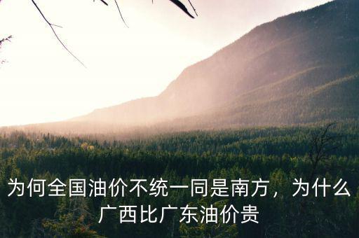 為何全國油價(jià)不統(tǒng)一同是南方，為什么廣西比廣東油價(jià)貴