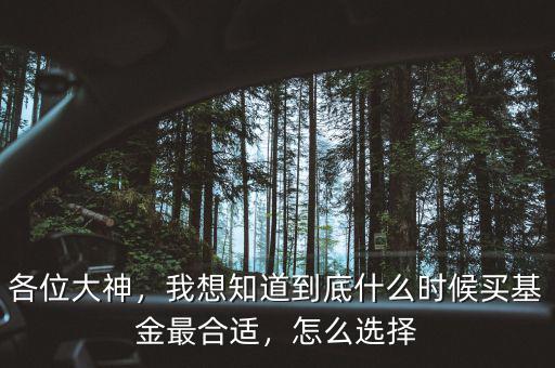 各位大神，我想知道到底什么時(shí)候買(mǎi)基金最合適，怎么選擇