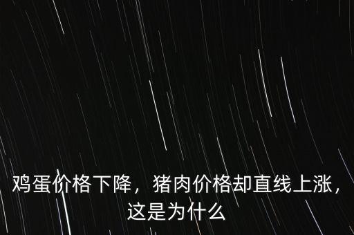 雞蛋價格下降，豬肉價格卻直線上漲，這是為什么