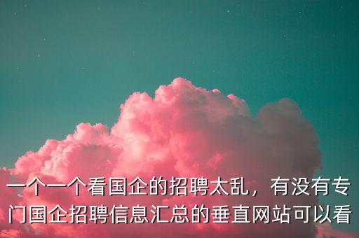 一個(gè)一個(gè)看國(guó)企的招聘太亂，有沒(méi)有專門國(guó)企招聘信息匯總的垂直網(wǎng)站可以看