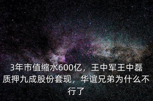 3年市值縮水600億，王中軍王中磊質(zhì)押九成股份套現(xiàn)，華誼兄弟為什么不行了