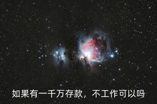 如果有一千萬存款，不工作可以嗎