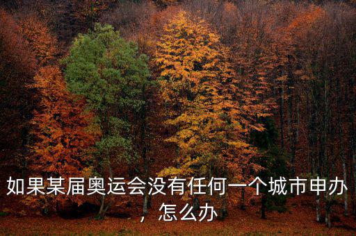 如果某屆奧運(yùn)會(huì)沒(méi)有任何一個(gè)城市申辦，怎么辦