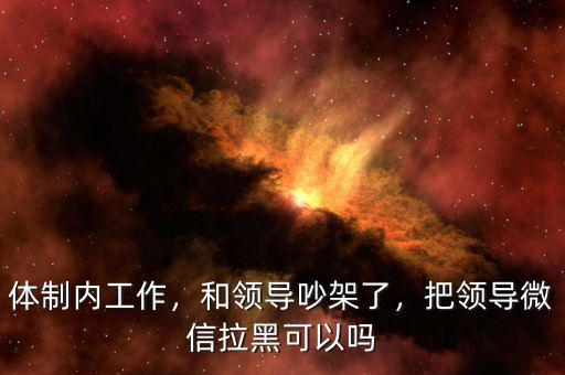 體制內(nèi)工作，和領(lǐng)導(dǎo)吵架了，把領(lǐng)導(dǎo)微信拉黑可以嗎