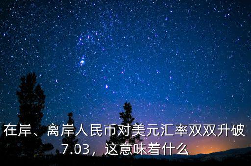 在岸、離岸人民幣對(duì)美元匯率雙雙升破7.03，這意味著什么
