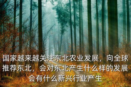 國家越來越關(guān)注東北農(nóng)業(yè)發(fā)展，向全球推薦東北，會對東北產(chǎn)生什么樣的發(fā)展會有什么新興行業(yè)產(chǎn)生
