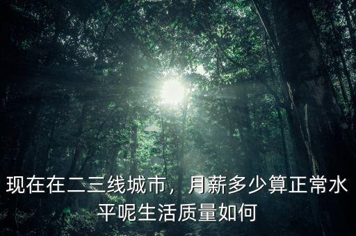 現(xiàn)在在二三線城市，月薪多少算正常水平呢生活質(zhì)量如何