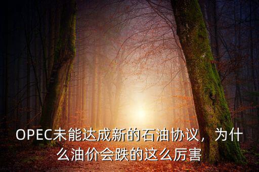 OPEC未能達成新的石油協(xié)議，為什么油價會跌的這么厲害