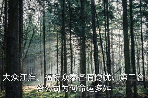 大眾江淮、福特眾泰各有隱憂，第三合資公司為何命運多舛