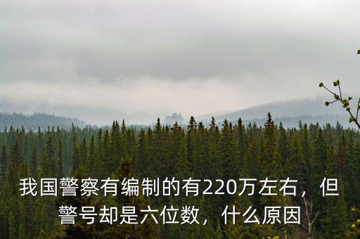 我國警察有編制的有220萬左右，但警號卻是六位數(shù)，什么原因