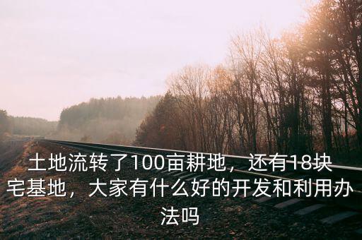 土地流轉(zhuǎn)了100畝耕地，還有18塊宅基地，大家有什么好的開發(fā)和利用辦法嗎