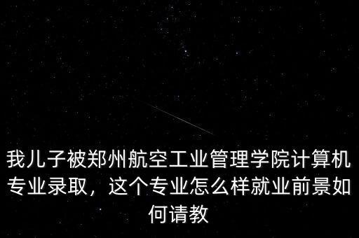 我兒子被鄭州航空工業(yè)管理學(xué)院計算機(jī)專業(yè)錄取，這個專業(yè)怎么樣就業(yè)前景如何請教