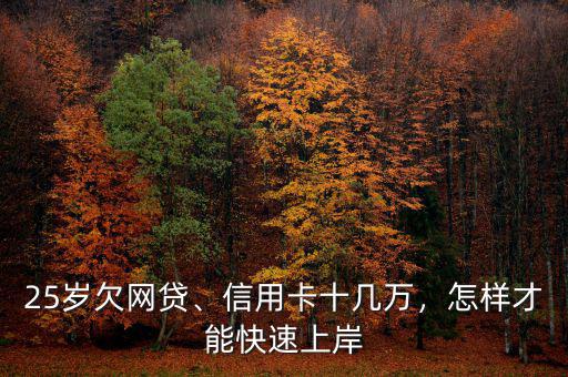 25歲欠網(wǎng)貸、信用卡十幾萬(wàn)，怎樣才能快速上岸