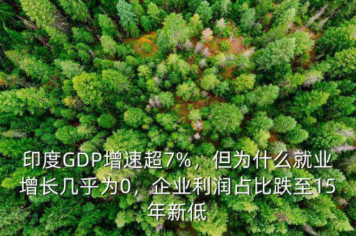 印度GDP增速超7%，但為什么就業(yè)增長(zhǎng)幾乎為0，企業(yè)利潤(rùn)占比跌至15年新低