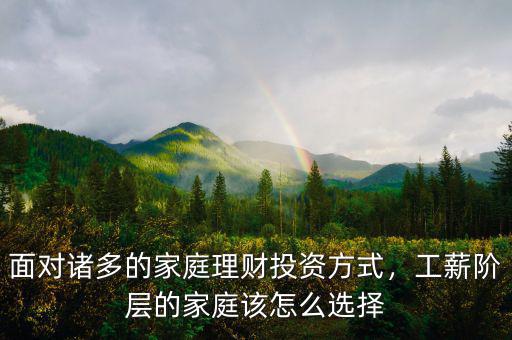 面對諸多的家庭理財(cái)投資方式，工薪階層的家庭該怎么選擇