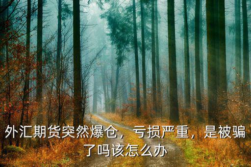 外匯期貨突然爆倉，虧損嚴重，是被騙了嗎該怎么辦