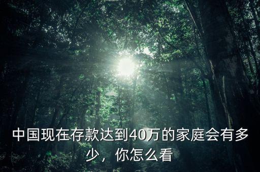 中國(guó)多少家庭存款千萬,家庭存款達(dá)到多少