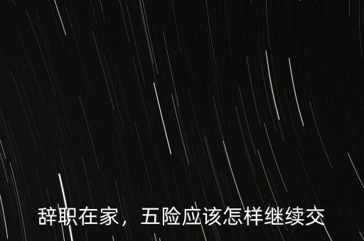 辭職在家，五險(xiǎn)應(yīng)該怎樣繼續(xù)交