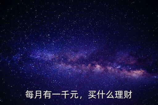 每月有一千元，買什么理財(cái)
