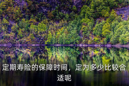 定期壽險的保障時間，定為多少比較合適呢