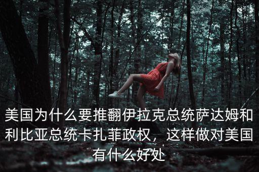 美國為什么要推翻伊拉克總統(tǒng)薩達姆和利比亞總統(tǒng)卡扎菲政權(quán)，這樣做對美國有什么好處