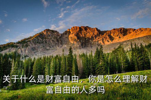 關(guān)于什么是財富自由，你是怎么理解財富自由的人多嗎