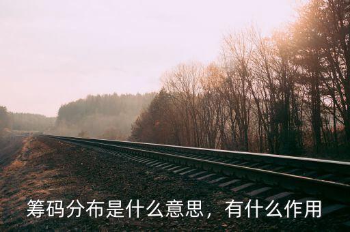 籌碼分布是什么意思，有什么作用