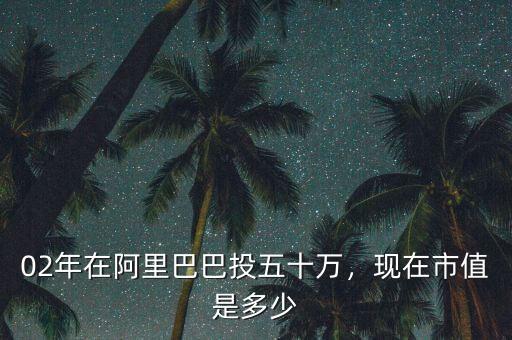 02年在阿里巴巴投五十萬，現(xiàn)在市值是多少
