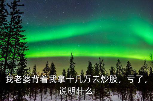我老婆背著我拿十幾萬去炒股，虧了，說明什么