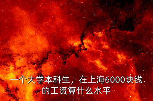 一個(gè)大學(xué)本科生，在上海6000塊錢(qián)的工資算什么水平