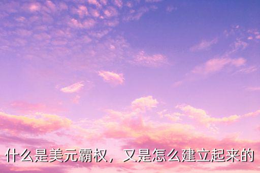 什么是美元霸權(quán)，又是怎么建立起來的