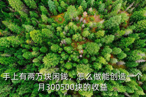 手上有兩萬塊閑錢，怎么做能創(chuàng)造一個月300500塊的收益