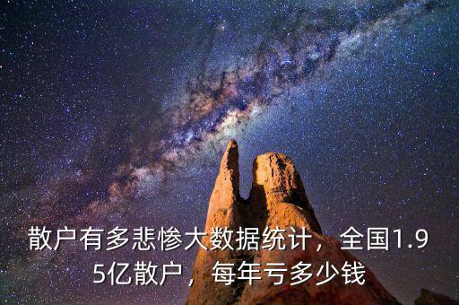散戶有多悲慘大數(shù)據(jù)統(tǒng)計，全國1.95億散戶，每年虧多少錢