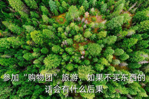 參加“購物團”旅游，如果不買東西的話會有什么后果