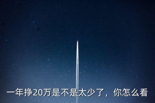 一年掙20萬是不是太少了，你怎么看