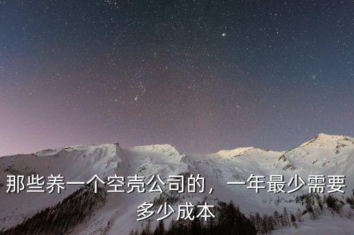 那些養(yǎng)一個(gè)空殼公司的，一年最少需要多少成本
