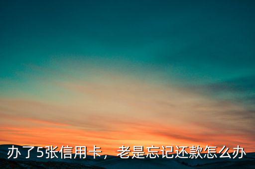 辦了5張信用卡，老是忘記還款怎么辦