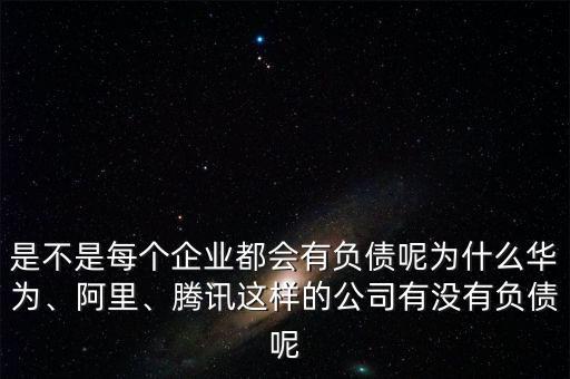 是不是每個企業(yè)都會有負債呢為什么華為、阿里、騰訊這樣的公司有沒有負債呢