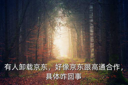 有人卸載京東，好像京東跟高通合作，具體咋回事