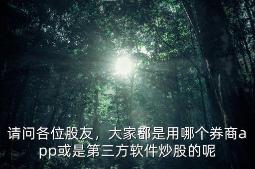 請問各位股友，大家都是用哪個(gè)券商app或是第三方軟件炒股的呢