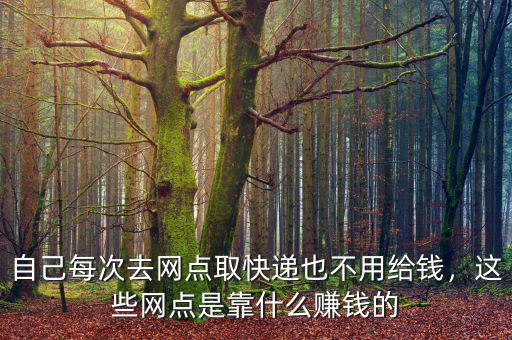 自己每次去網(wǎng)點取快遞也不用給錢，這些網(wǎng)點是靠什么賺錢的