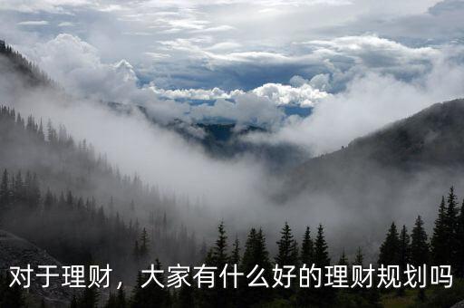 對于理財，大家有什么好的理財規(guī)劃嗎