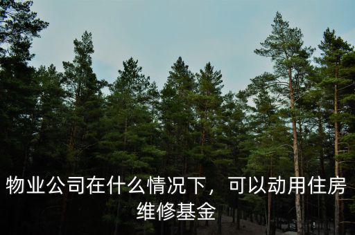 物業(yè)公司在什么情況下，可以動(dòng)用住房維修基金