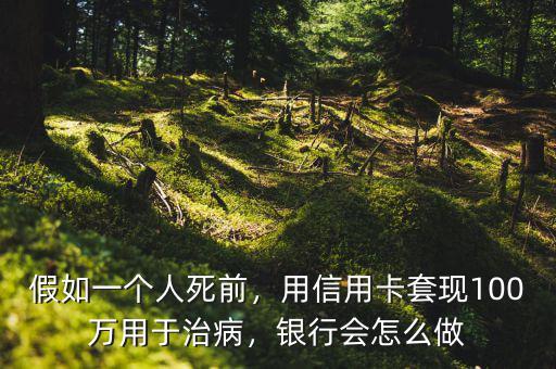 假如一個(gè)人死前，用信用卡套現(xiàn)100萬用于治病，銀行會怎么做