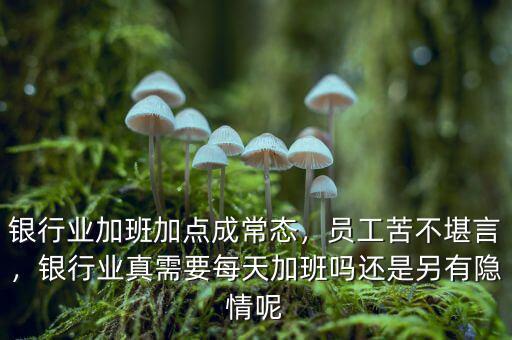 銀行業(yè)加班加點(diǎn)成常態(tài)，員工苦不堪言，銀行業(yè)真需要每天加班嗎還是另有隱情呢