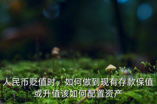 人民幣貶值時(shí)，如何做到現(xiàn)有存款保值或升值該如何配置資產(chǎn)
