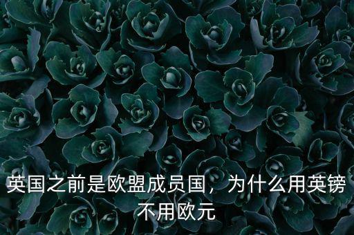 英國之前是歐盟成員國，為什么用英鎊不用歐元